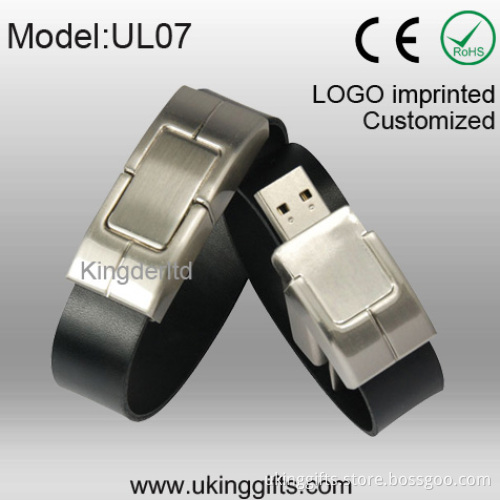 8GB Leather USB Flash Drive with Metal USB Pen Drive